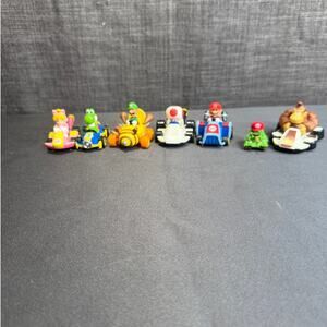 Mario Kart Toy Figure Bundle Lot of 7 Mario Yoshi Luigi Peach Toad Donkey Kong